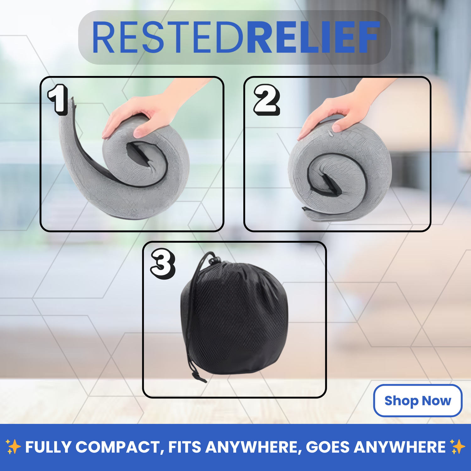 RestedRelief® Travel Neck Pillow - Rested Relief